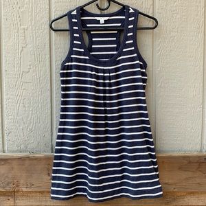 CAbi white & navy striped racerback tunic tank top